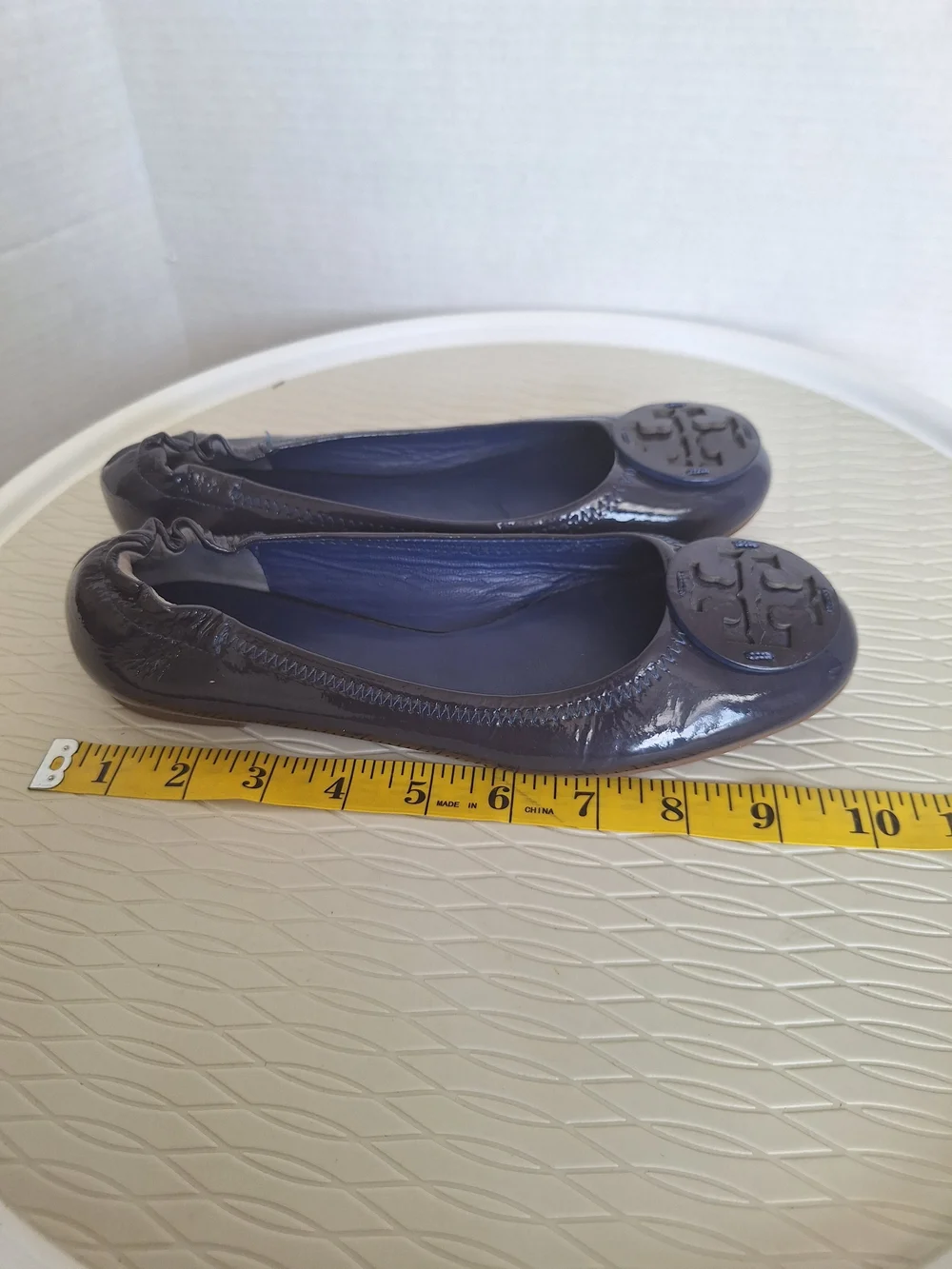 💙Tory Burch Patent Leather Ballet Flats in Deep Purple 🤍Sz 7.5M